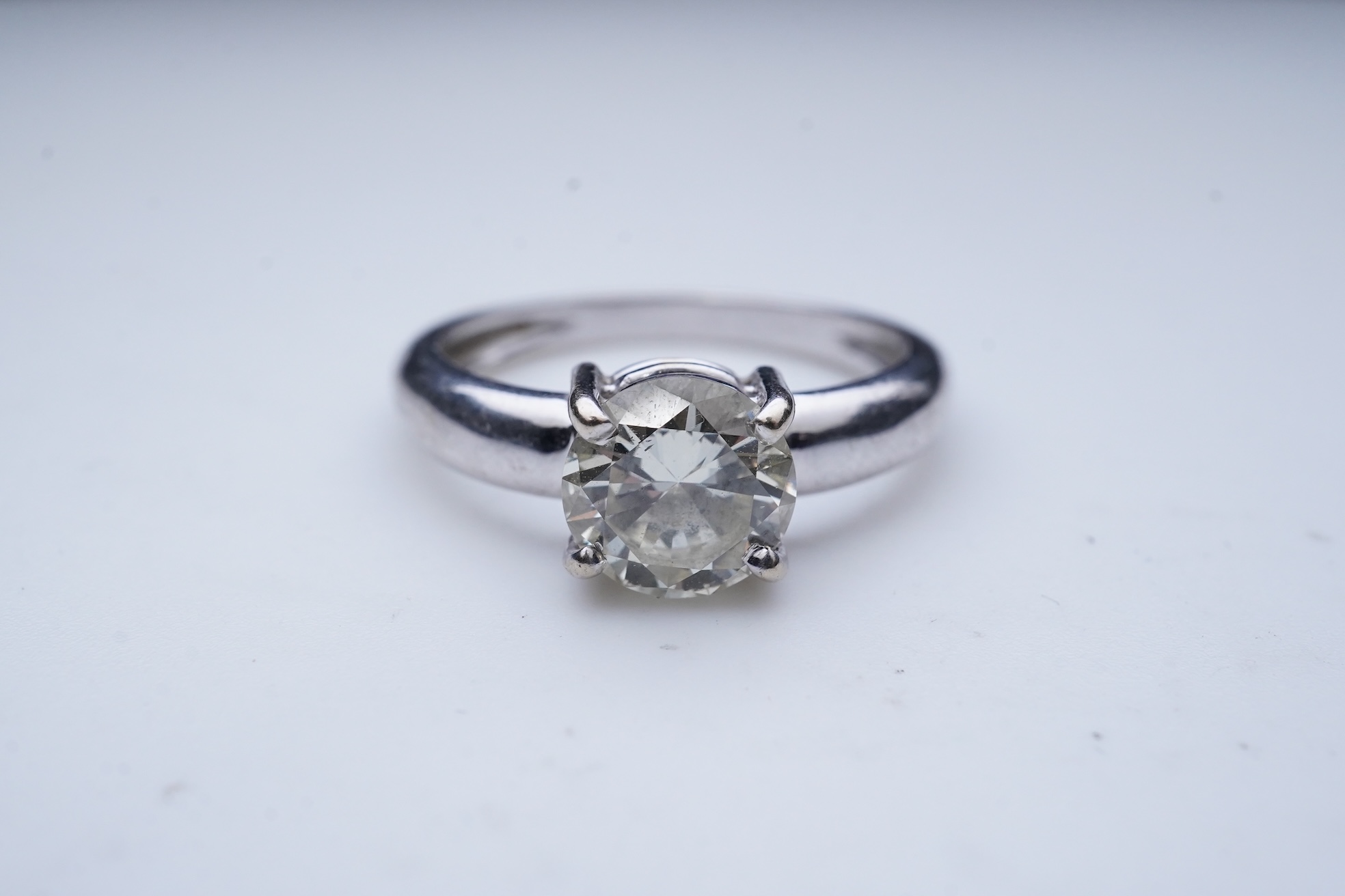 A solitaire diamond ring